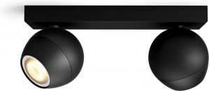 Philips Hue Buckram Opbouwspot - White Ambiance - GU10 - Zwart - 2 x 5,5W - Bluetooth - Incl. Dimmer Switch