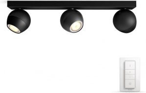 Philips Hue Buckram Opbouwspot - White Ambiance - GU10 - Zwart - 3 x 5,5W - Bluetooth - Incl. Dimmer Switch