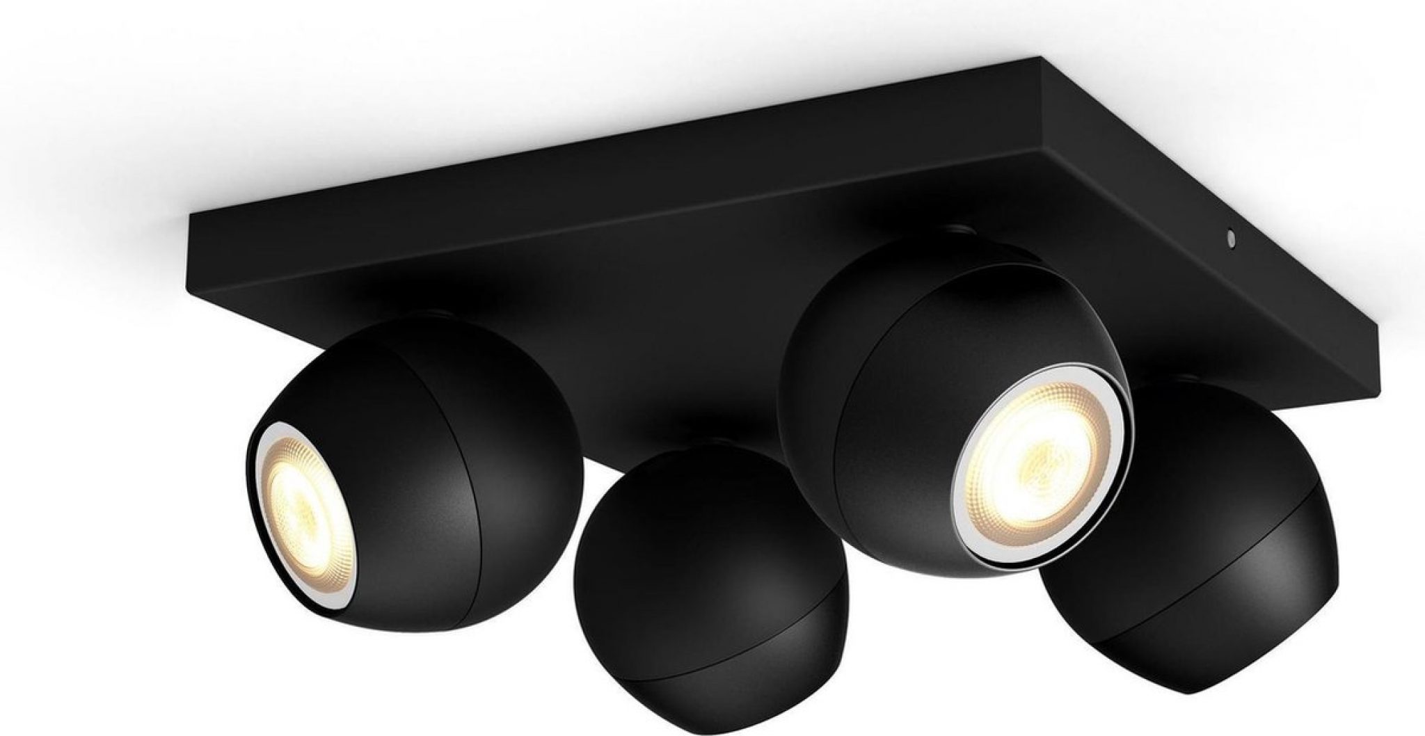 Philips Hue Buckram Opbouwspot White Ambiance GU10 Zwart 4 x 5