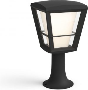 Philips Hue Outdoor Econic Sokkellamp - White and Color Ambiance - 32,2 cm hoog - Zwart - 15W - IP44