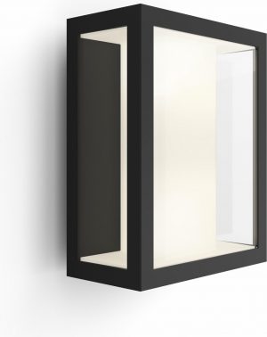 Philips Hue Outdoor Impress Wandlamp - White and Color Ambiance - Gëintegreerd LED - Zwart - Breed - 8W - IP44
