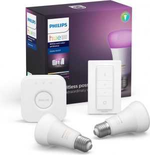 Philips Hue Starterkit - E27 - White and Color Ambiance - incl. Bridge en Dimmerswitch