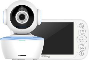 Babyfoon met camera - Draaibare Camera - Geluidsdetectie - Terugspreekfunctie - Groot Scherm - Temperatuursensor - Zoomfunctie - Slaapliedjes - Nachtzicht - Blauw