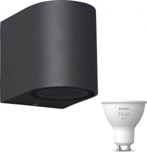 Mantra Kandachu wandlamp rond - LED - antraciet - 1 lichtpunt - Incl. Philips Hue White Gu10