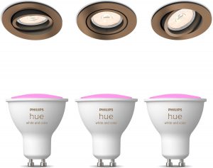 Philips Donegal Inbouwspots - 3 stuks -Koper - Incl. Philips Hue White & Color Ambiance Gu10