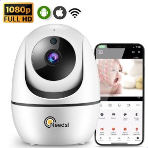 Full HD Wifi Babyfoon met Camera 2.0 - En App - Camera Beveiliging - Wifi Camera - Geluid en Bewegingsdetectie - Automatisch Volgen - 1080p - Babyfoon - 4g/5g - Wit
