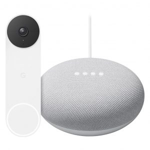 Google Nest Doorbell + Google Nest Mini Wit slimme speaker & chime