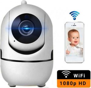 HD Wifi Babyfoon met Camera - Huisdieren camera - Camera Beveiliging - 1080P - Geluid en Bewegingsdetectie - 4G/5G - Spraakfunctie - Nachtvisie - Met App - Wit