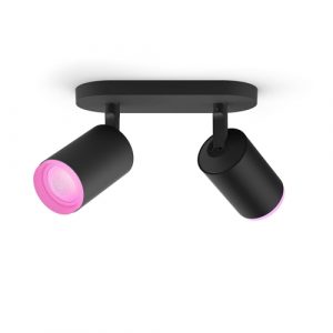 Philips Hue FUGATO 2-lichts SPOTBALK WIT EN GEKLEURD LICHT Zwart