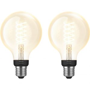 Philips Hue Filamentlamp White Globe E27 Bluetooth Duo Pack