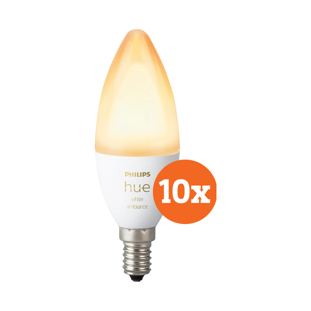 Philips Hue White Ambiance E14 Bluetooth 10-Pack