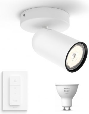 Philips MyLiving PONGEE Opbouwspot - Wit - 1 lichtpunt - Incl. Philips Hue White Gu10 & dimmer