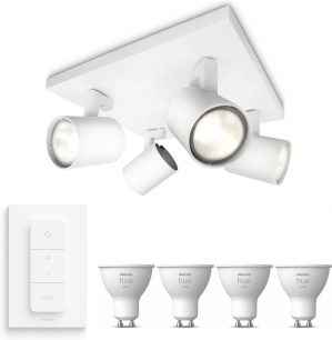 Philips myLiving Runner Opbouwspot - LED - Wit - 4 lichtpunten - Incl. Philips Hue White Gu10 & dimmer