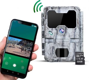Wildcamera met Nachtzicht - Bewakingscamera - Wildcamera - Camerabeveiliging - Wild - Met Bewegingssensor - Ingebouwde Infrarood - Wifi App - Inclusief SD kaart 32 GB