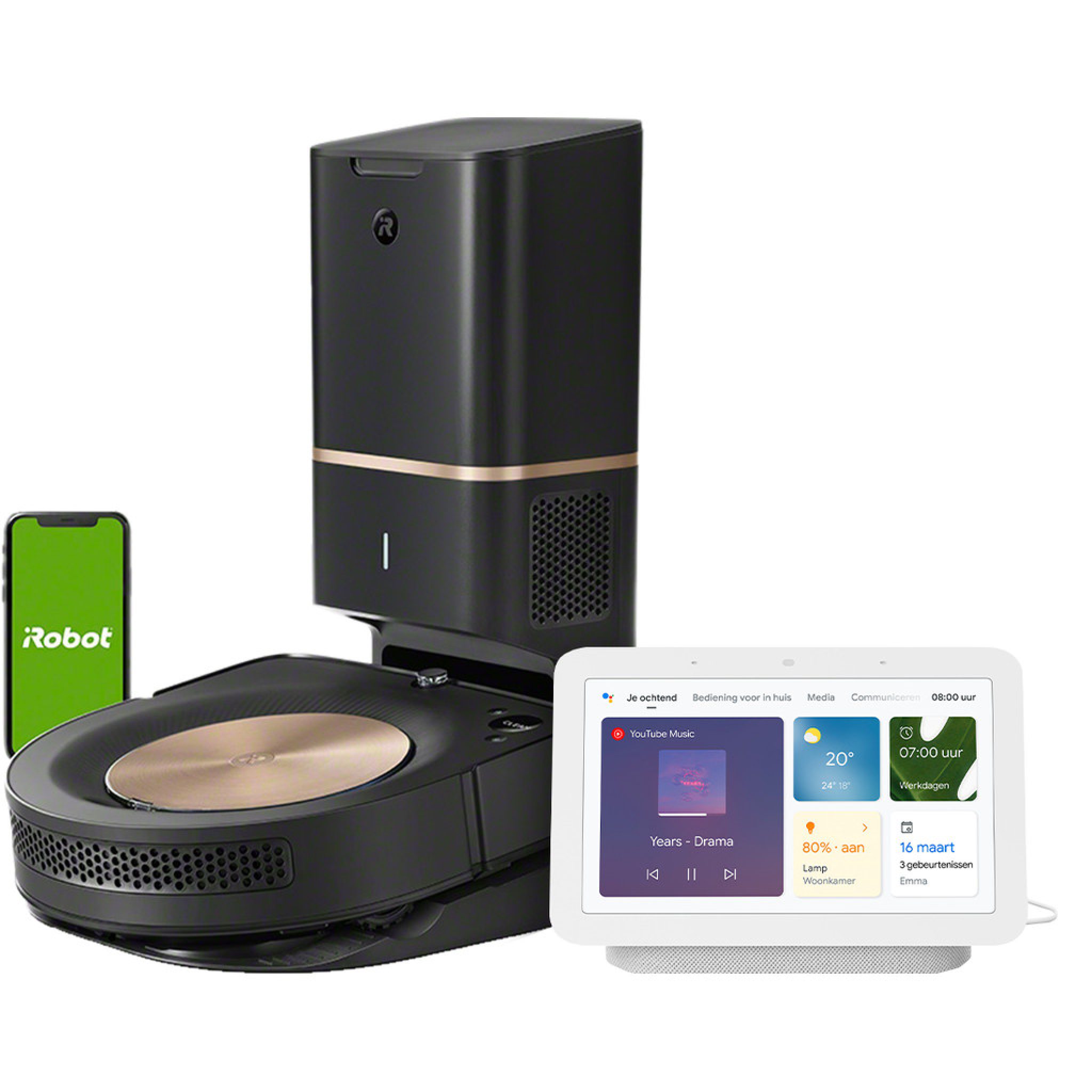 iRobot Roomba s9+ + Google Nest Hub 2 Chalk Smart Gear Compare