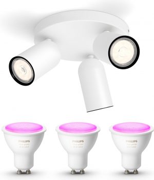 Philips myLiving Pongee Opbouwspot - wit- 3 lichtpunten - Incl. Philips Hue White & Color Ambiance Gu10