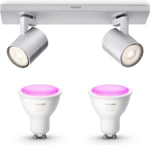 Philips myLiving Runner Opbouwspot - LED - Aluminium - 2 lichtpunten - Incl. Philips Hue White & Color Ambiance Gu10