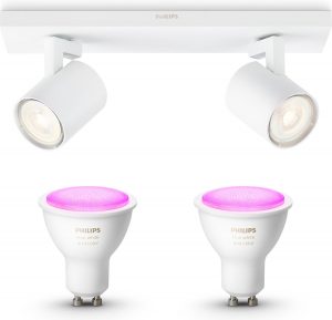 Philips myLiving Runner Opbouwspot - LED - Wit - 2 lichtpunt - Incl. Philips Hue White & Color Ambiance Gu10