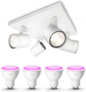 Philips myLiving Runner Opbouwspot - LED - Wit - 4 lichtpunten - Incl. Philips Hue White & Color Ambiance Gu10