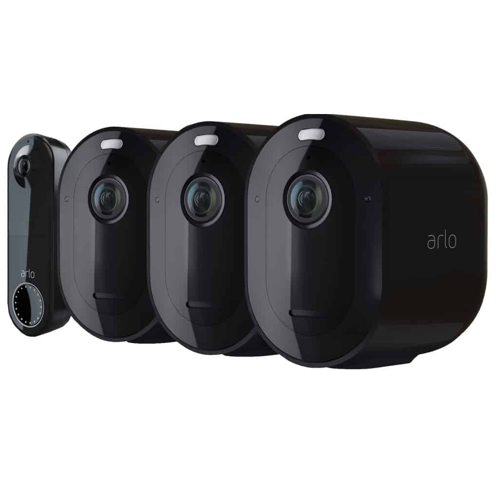 Arlo Pro 4 Spotlight Zwart 3pack + Arlo Wire Free Video Doorbell Zwart