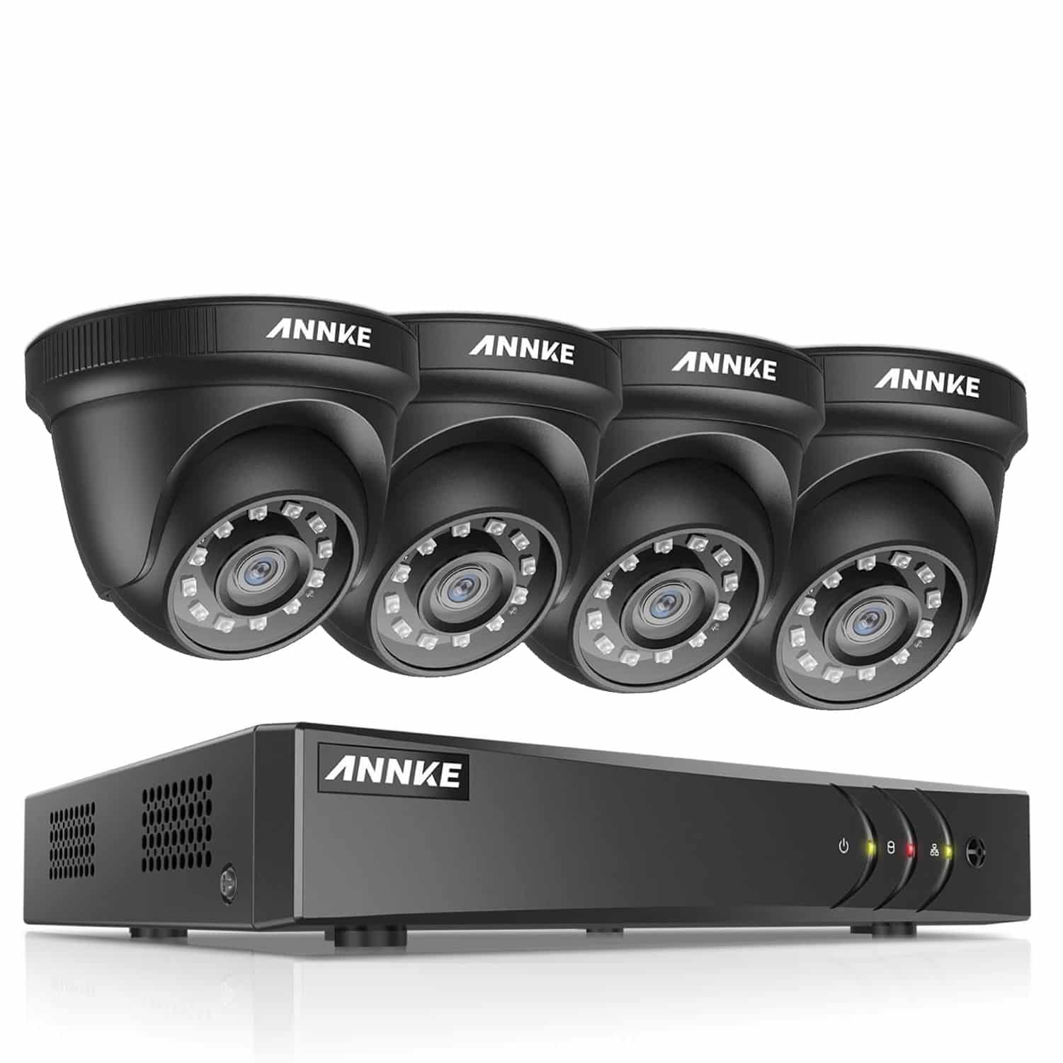 FullHD 1080P Beveiligingscamera set met 4x 2MP Dome Camera's Zwart Indoor/Outdoor