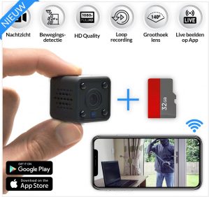 KUUS. C2 Mini Verborgen IP Spy Camera Met App & WiFi | Draadloos | Beveiligingscamera | Bewakingscamera