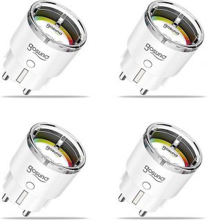 Gosund® - Slimme stekker met energiemeter - 4 Stuks - Google Home & Alexa geschikt - Nederlandse Handleiding - Smart plug