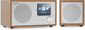 auna Silver/Black Star Mini - internetradio - WLAN-radio - twee internet DAB+/FM-radio - webradio met WiFi - Bluetooth - TWS speaker