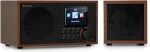auna Silver/Black Star Mini - internetradio - WLAN-radio - twee internet DAB+/FM-radio - webradio met WiFi - Bluetooth - TWS speaker