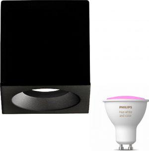 Acb Iluminacion Branco Opbouwspot met Philips Hue White & Color Ambiance GU10 - Spotjes Opbouw - 1 Lichtpunt - Zwart