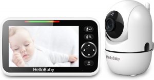 HelloBaby HB6550 Babyfoon met camera - Draaibare camera - 5" scherm - Terugspreekfunctie