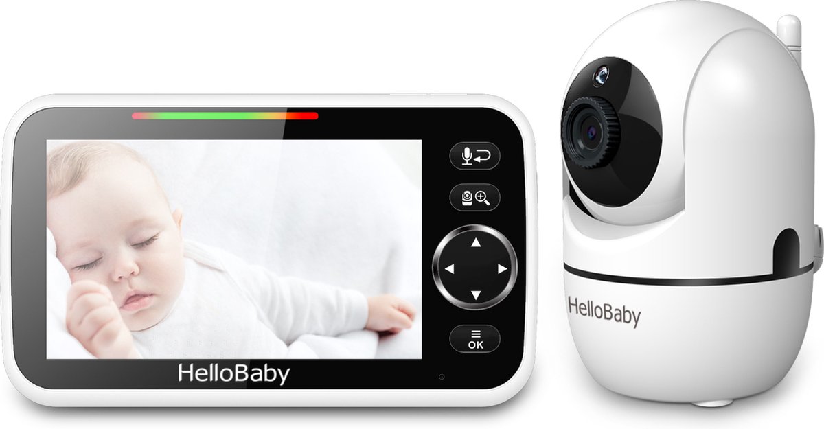 HelloBaby HB6550 Babyfoon met camera Draaibare camera 5" scherm