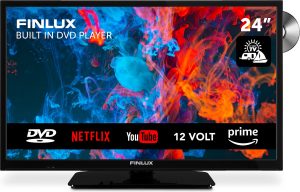 Finlux FLD2435MSMART -24 inch (61 cm) - Smart TV met Ingebouwde DVD Speler - HD Ready LED - HDR10 - 12Volt - 2022