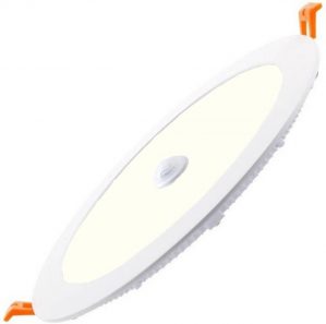 LED Downlight Slim - Oficto Dury - PIR Bewegingssensor 360° + Dag en Nacht Sensor - 20W - Natuurlijk Wit 4000K - Inbouw - Rond - Mat Wit - OSRAM LEDs