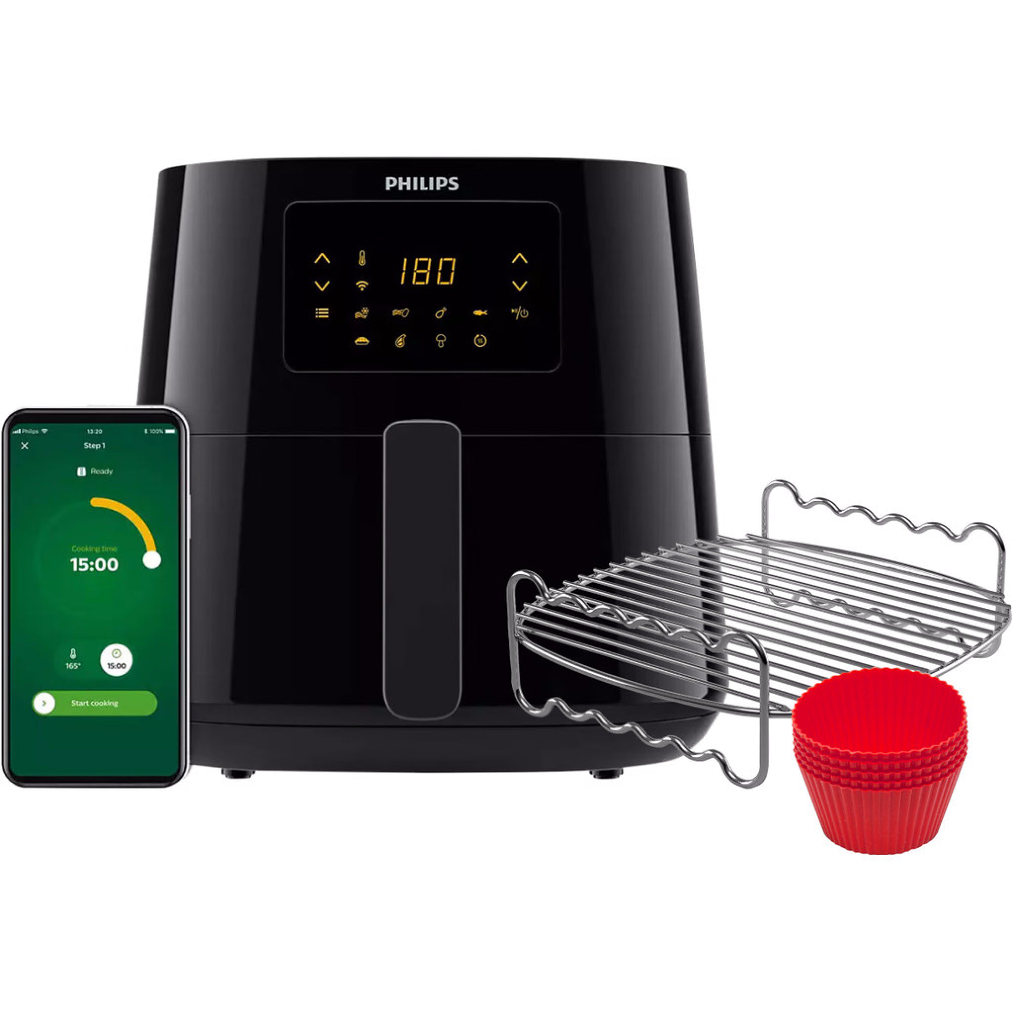 Philips Airfryer XL Connected HD9280/70 + Kookrek Smart Gear Compare