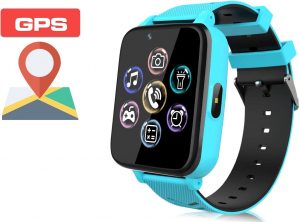 VADERDAG cadeau - papa cadeautjes - GPS Smartwatch tracker - Waterdicht IP68 voor kinderen - Smartwatch voor kinderen met LBS SOS functie - Telefoon mobiele touchscreen oproep Spraakchat Digi