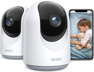 GNCC P1 Babyfoon met Camera - Voor baby's/Huisdieren/Veiligheid - Noodroomzicht - Bewegingsdetectie - Bidirectionele Audio - Compatibel met Alexa - Twee Pakjes