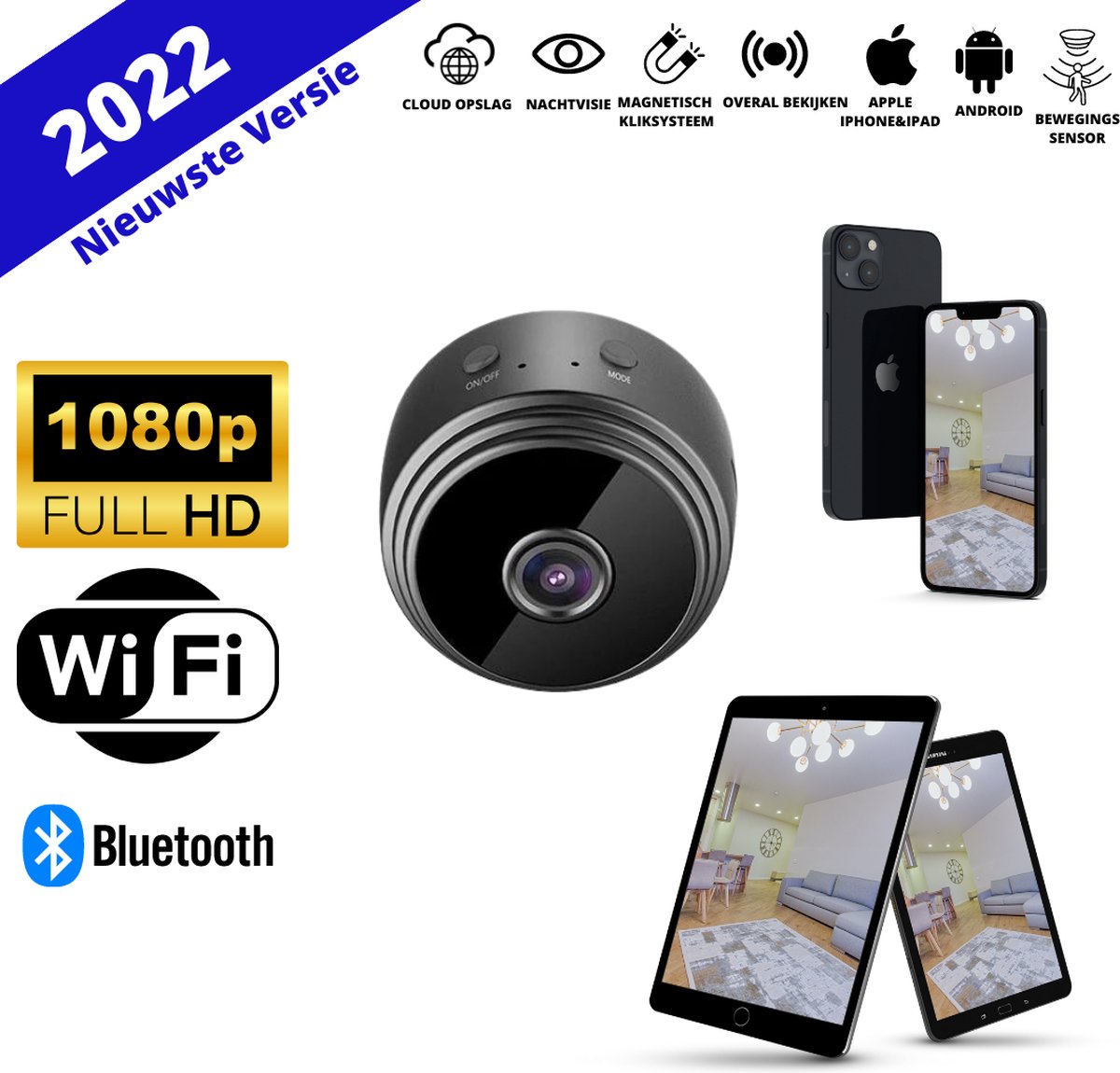 Smart Spy Camera 20000mAh - Verborgen Camera - Mini Camera - Spy Cam - WiFi & 4G 1080 HD Incl. SD kaart 32 GB Kaartlezer - Nederlandse Handleiding