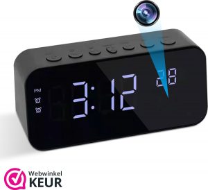 Looki Spycam 4MP - Digitale Wekker - Babyfoon - Beveiligingscamera - Verborgen Mini Camera - Met Wifi & App - Spionage - Draadloos