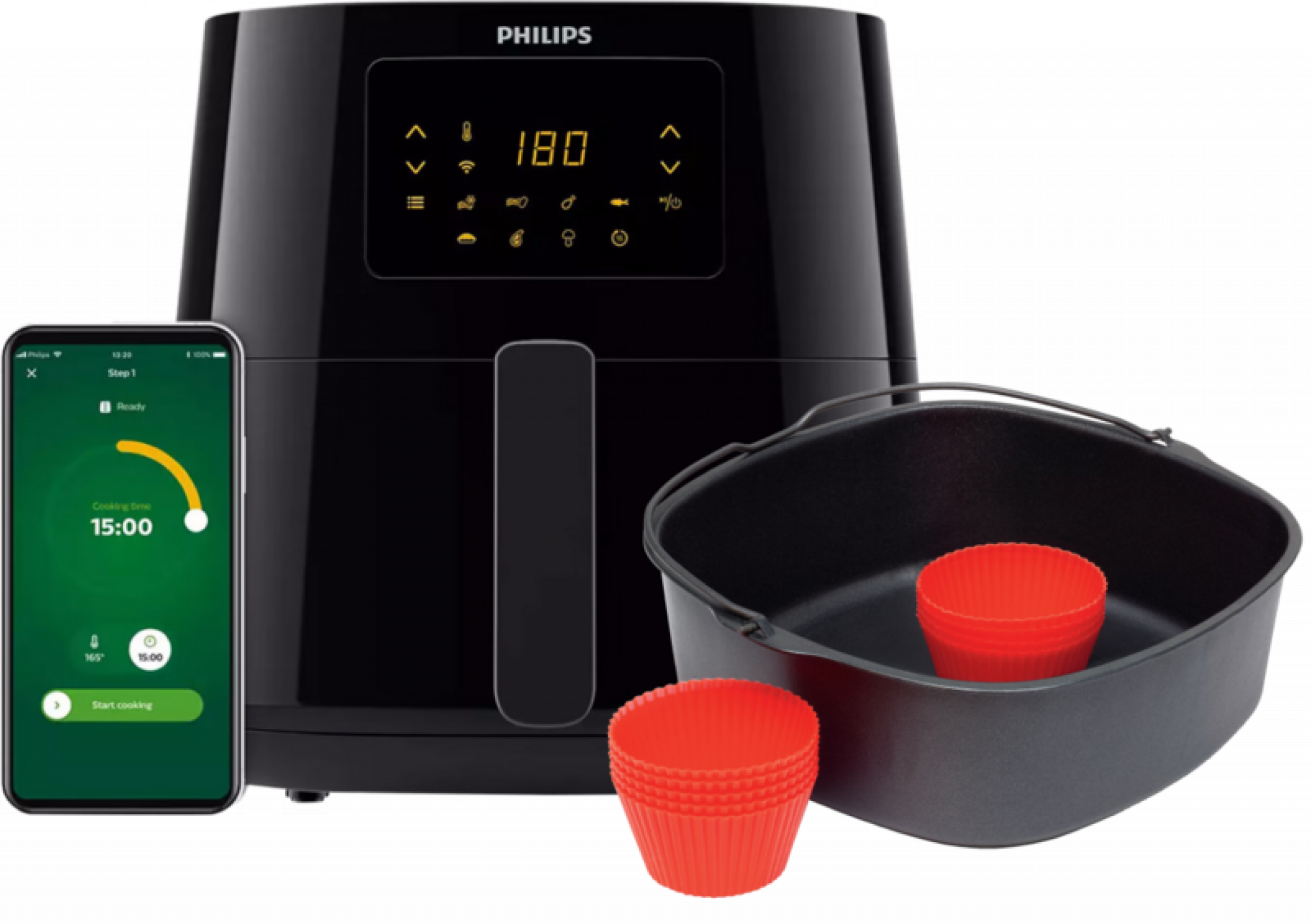 Philips Airfryer XL Connected HD9280/70 + Bakvorm Smart Gear Compare