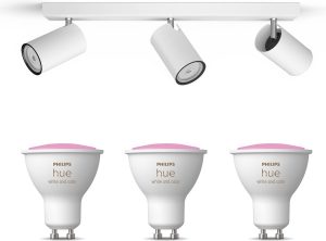 Philips myLiving Kosipo Opbouwspot Wit - 3 Lichtpunten - Spotjes Opbouw Incl. Philips Hue White & Color Ambiance GU10 - Bluetooth