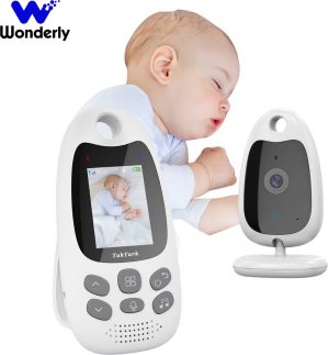 Wonderly Babyfoon - Babyfoon met Camera en 2 Kanten op Praten- Babyphone Temperatuurmeter - Draadloos 18 Uur Batterij