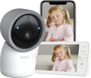 Arenti AINanny - Baby Monitor - Babyfoon met 8 inch scherm - Ultra HD 2K Resolutie - Slaapliedjes - Alexa & Google - inclusief 32 GB Sd kaart