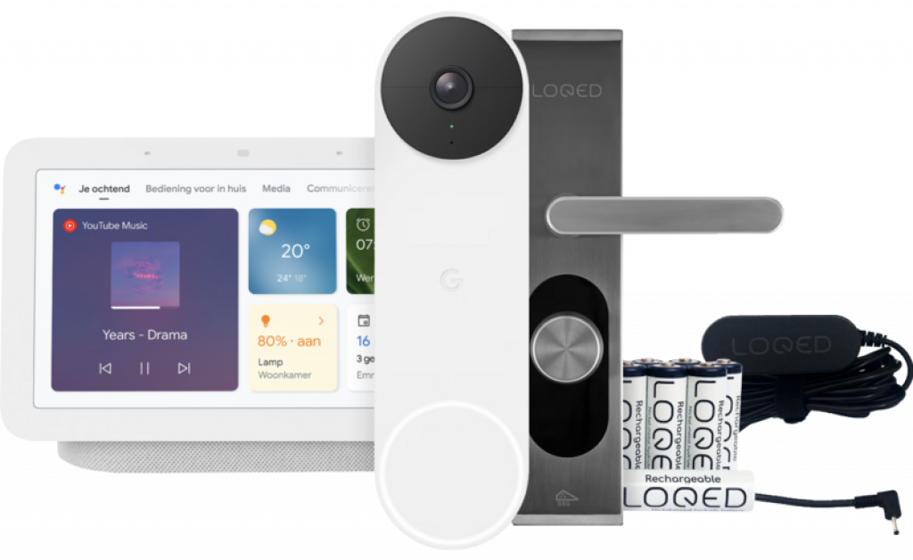 Google Nest Doorbell + Nest Hub + LOQED Touch Smart Lock + LOQD Power