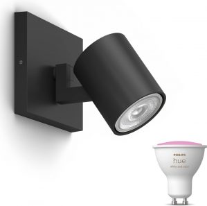 Philips Myliving Runner Opbouwspot met Philips Hue White & Color Ambiance GU10 - Spotjes Opbouw - Bluetooth - 2 Lichtpunten - Zwart