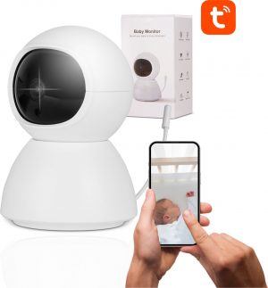 VM PURE Babyfoon - Met Camera En App - Babyfoons - Bestverkocht - Wifi - Infrarood - Temperatuursensor - Wit