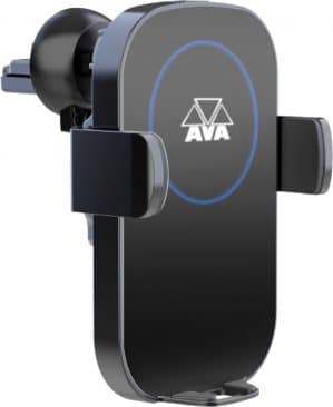 AVA electronics Telefoonhouder Auto met Draadloze Oplader & Infrarood Sensor (15 Watt Snellader) - Autolader voor Raam, Dashboard, Ventilatierooster en Bureau - Autohouder met Qi Draadloos opladen