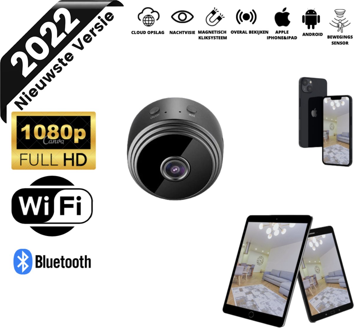 Smart Spy Camera 20000mAh - Verborgen Camera - Mini Camera - Spy Cam - WiFi & 4G 1080 HD - Nederlandse Handleiding