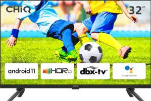 CHiQ 32-inch Frameless Smart Android 11-tv, HDR10, dbx-tv, Quad-core CPU, Wi-Fi, Bluetooth5.0, Google Assistant, Netflix, You Tube, Prime Video, Google Play, HDMI/USB (2022)