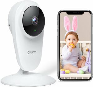 GNCC GC1Pro Babyfoon met camera - 3MP Indoor WiFi-camera 2.4G WiFi voor Kinderen/Huisdieren/Senioren met monitor en geluidsdetectie, Nachtzicht, Tweerichtingsaudio